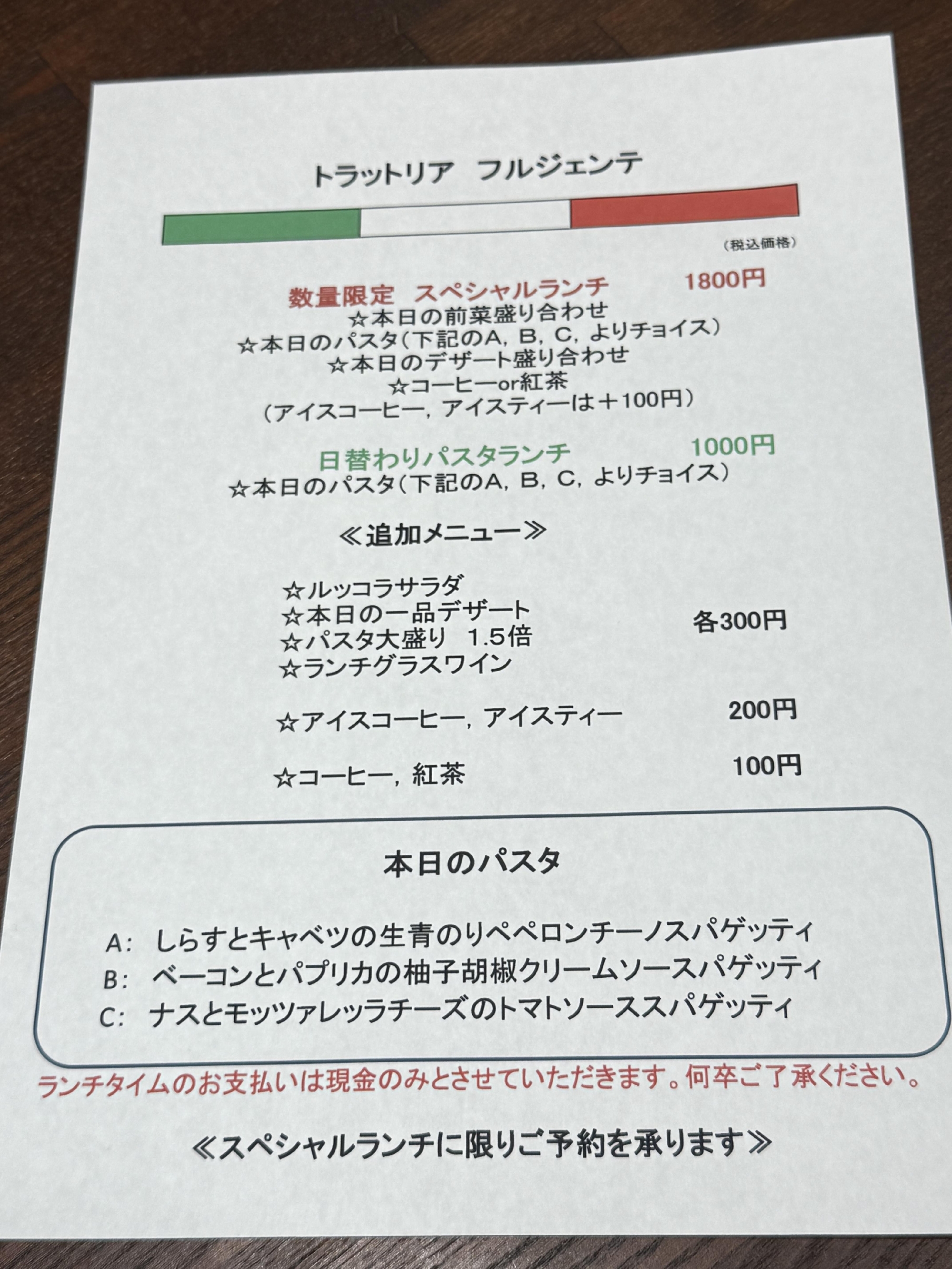 今週の土曜日ランチはお休み頂きます